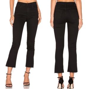 MOTHER Hustler Ankle Fray Jeans - Black